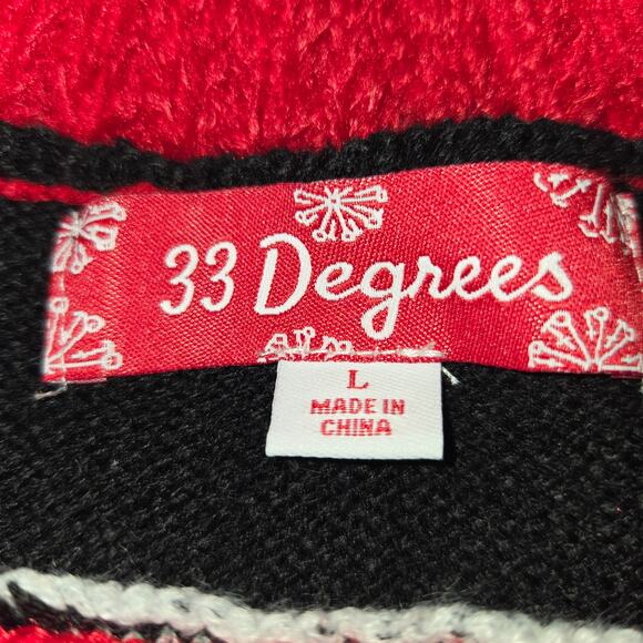 30 degrees Large Christmas Sweater Flamingos Holiday Santa Hat Sequins Party - Picture 2 of 13